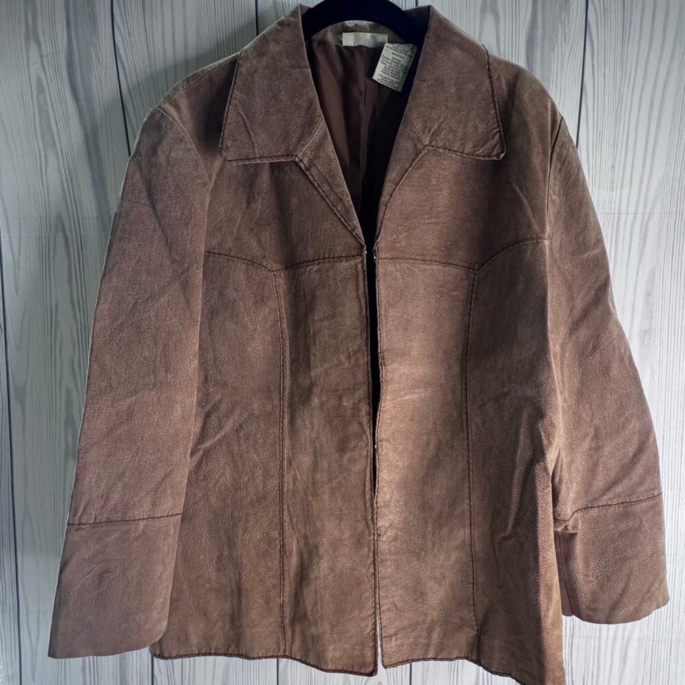 Vintage 90s Size Faded Glory Suede Jacket Unlined XL (16/18)
